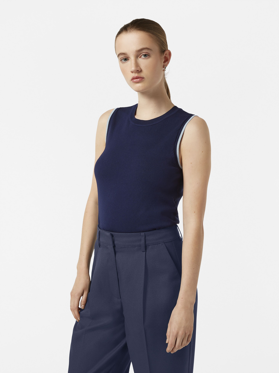 Crew Neck Relaxed Knit Vest