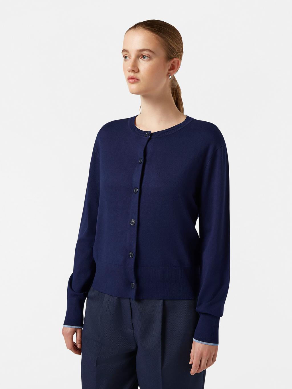 Crew Neck Relaxed Cardigan