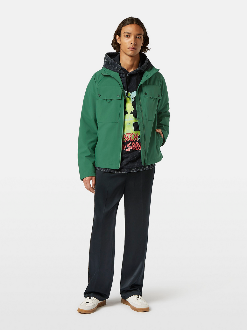 Utility Hooded Softshell Zip Up Jacket – Scotch & Soda Utility Hooded Softshell Zip Up Jacket – Scotch & Soda