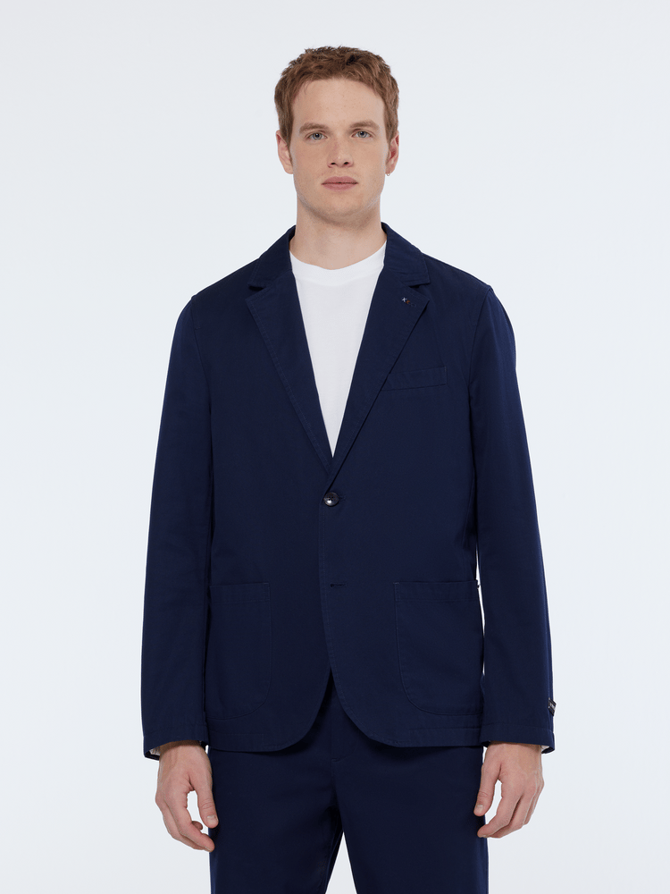 Relaxed Fit Unconstructed Cotton Twill Blazer