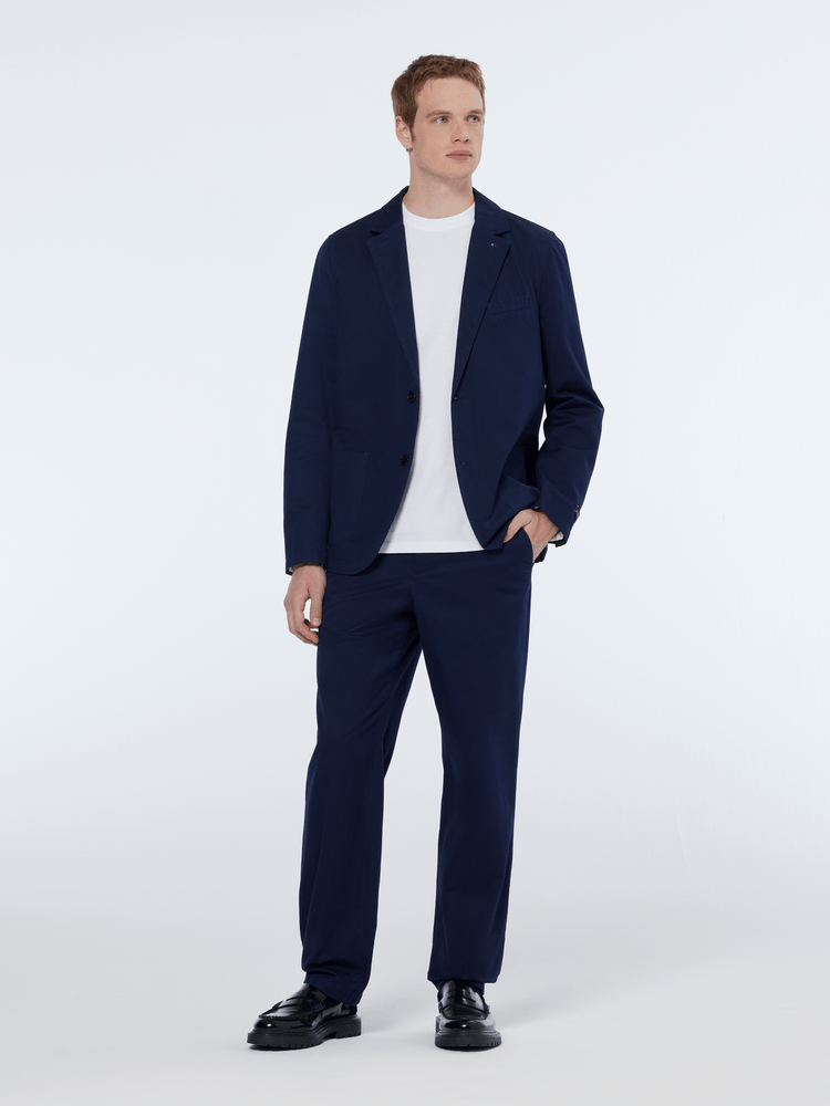 Relaxed Fit Unconstructed Cotton Twill Blazer