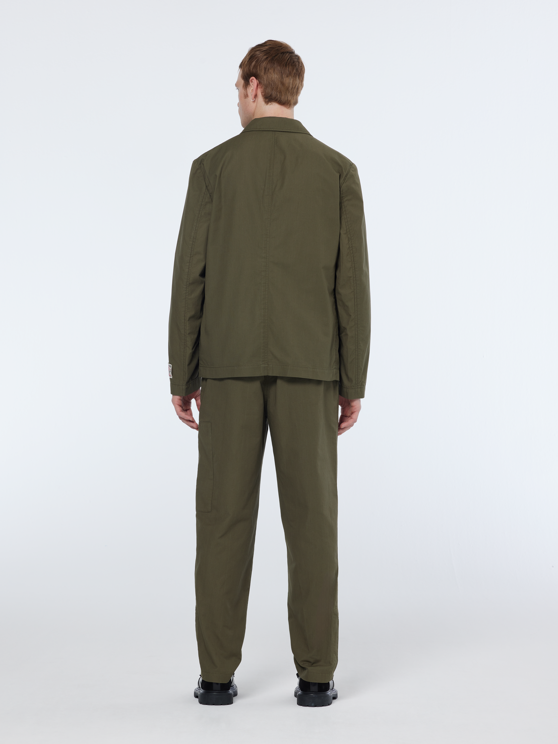 Relaxed Fit Unconstructed Cotton-Ripstop Military Blazer