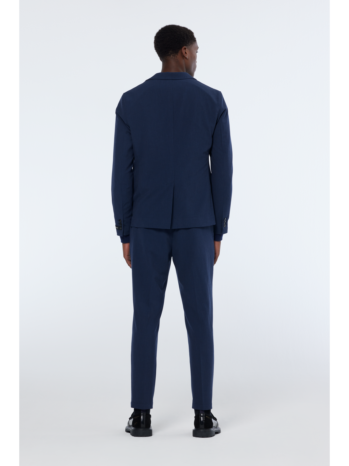 Single-Breasted Seersucker Check Relaxed Fit Blazer