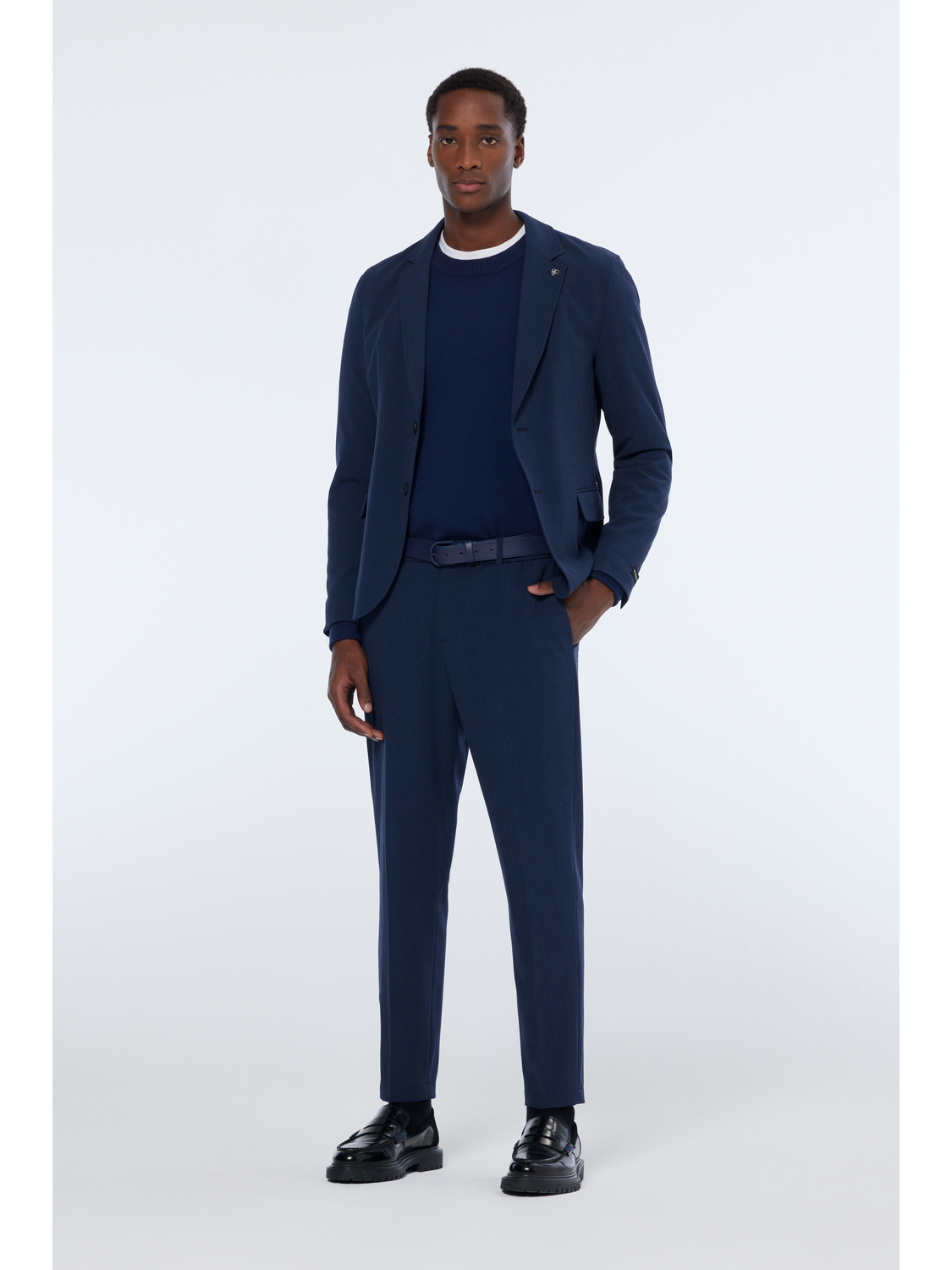 Single-Breasted Seersucker Check Relaxed Fit Blazer