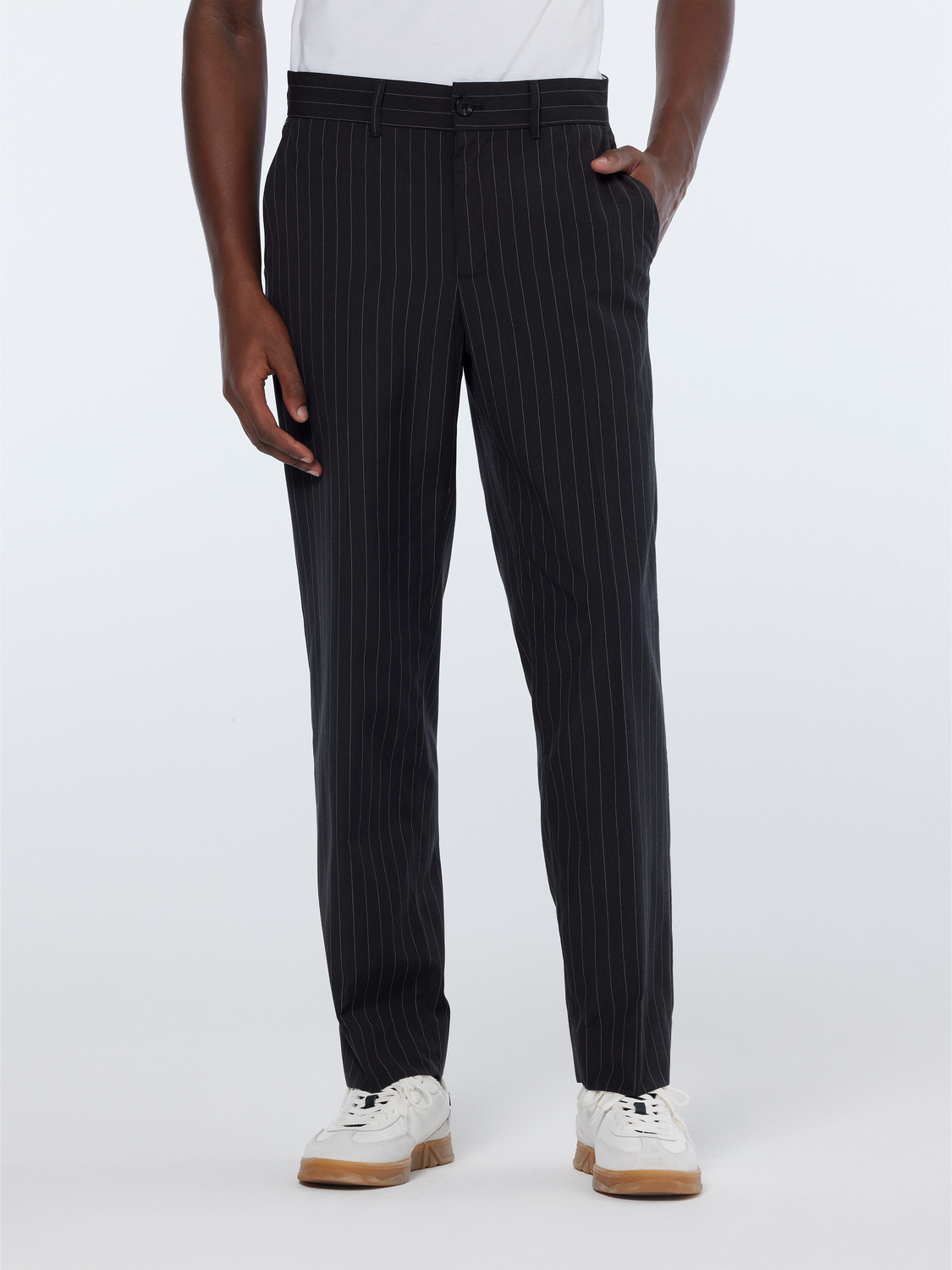 Straight Fit Tailored Pinstripe Chino