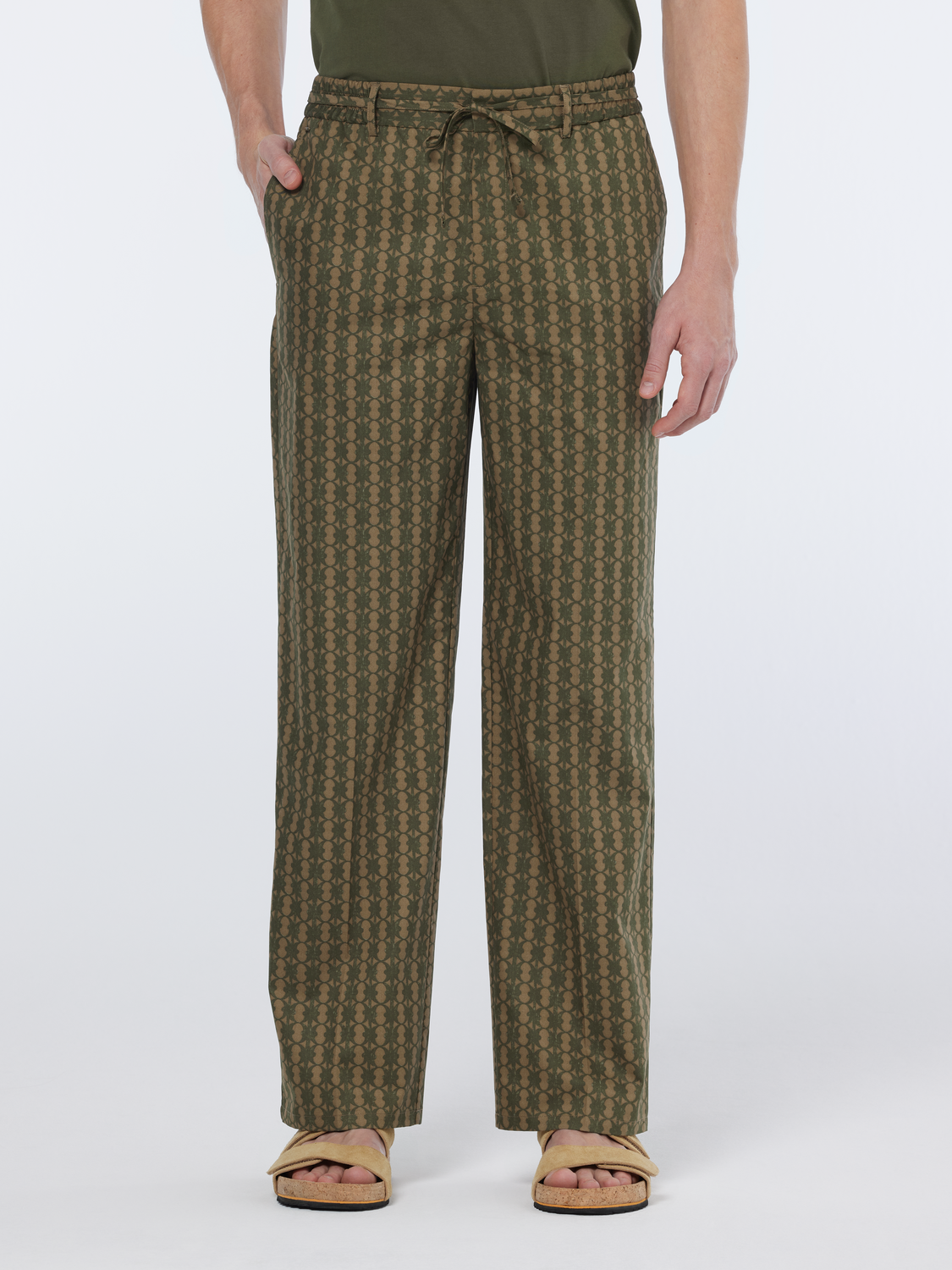 Straight Fit Printed Cotton-Blend Jogger