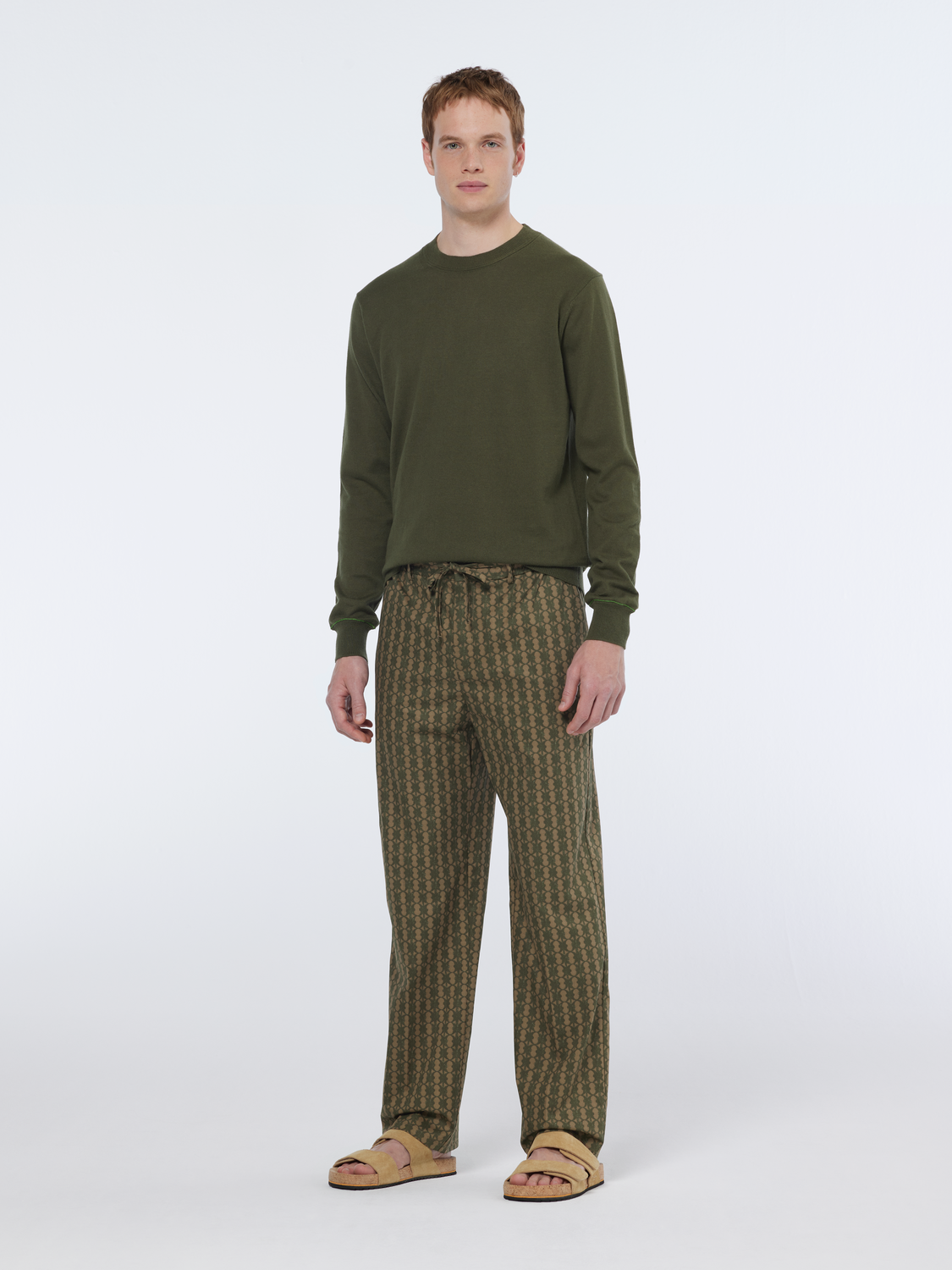 Straight Fit Printed Cotton-Blend Jogger