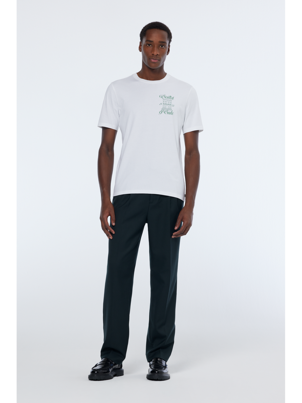 Relaxed Straight Fit Pleated Tailored Chino