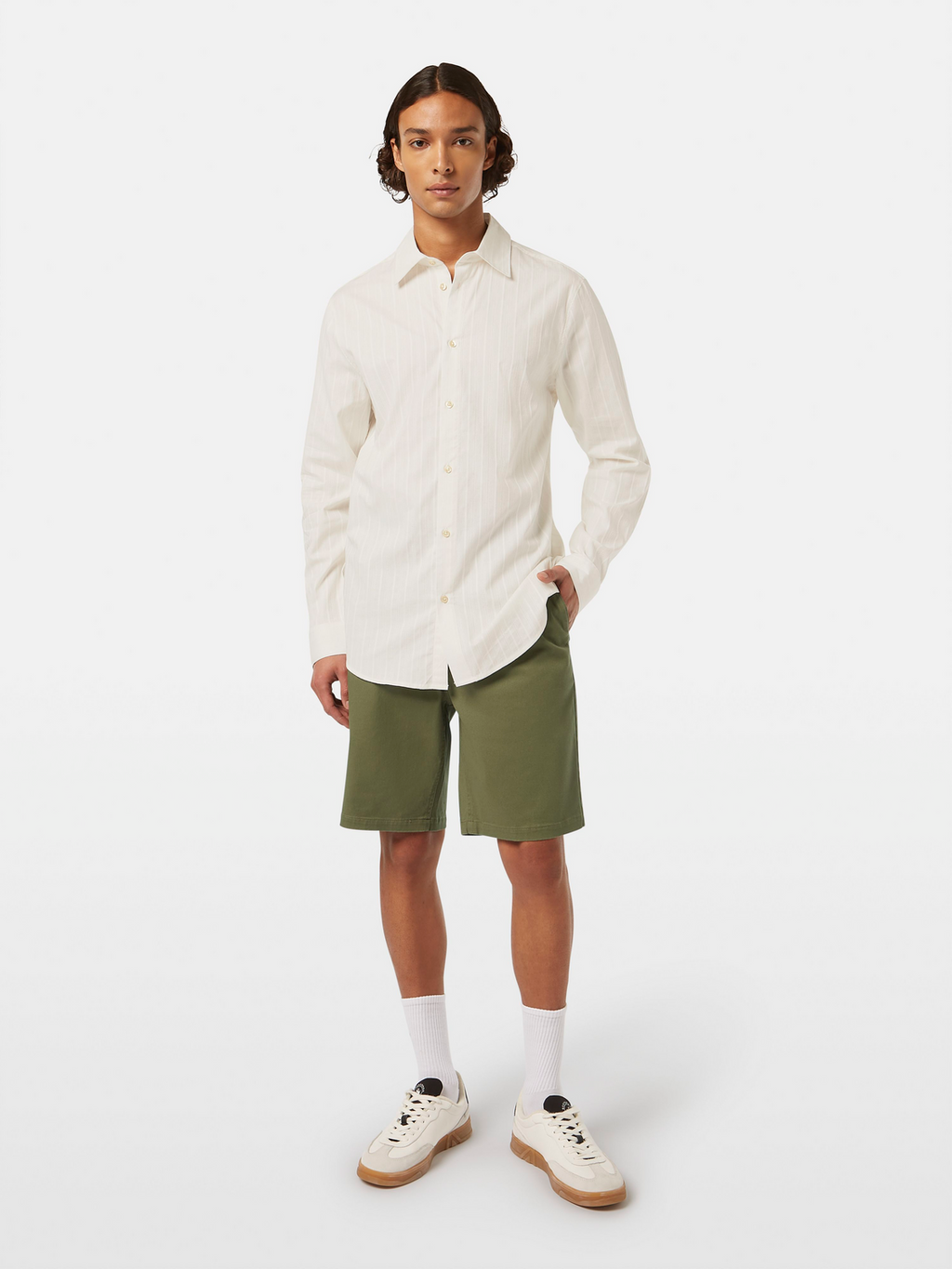 Stuart Washed Cotton-Blend Regular Fit Short