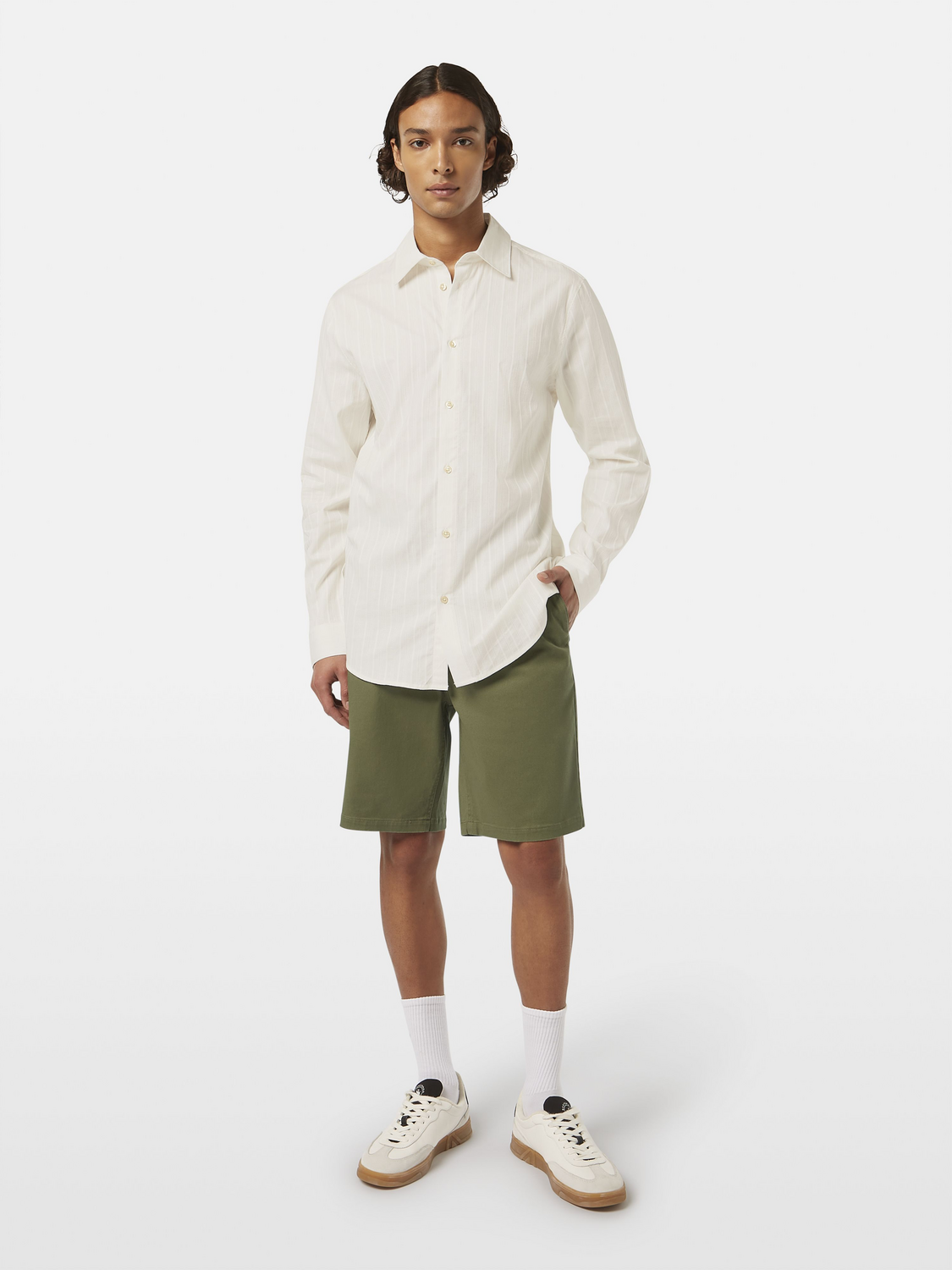 Stuart Washed Cotton-Blend Regular Fit Short