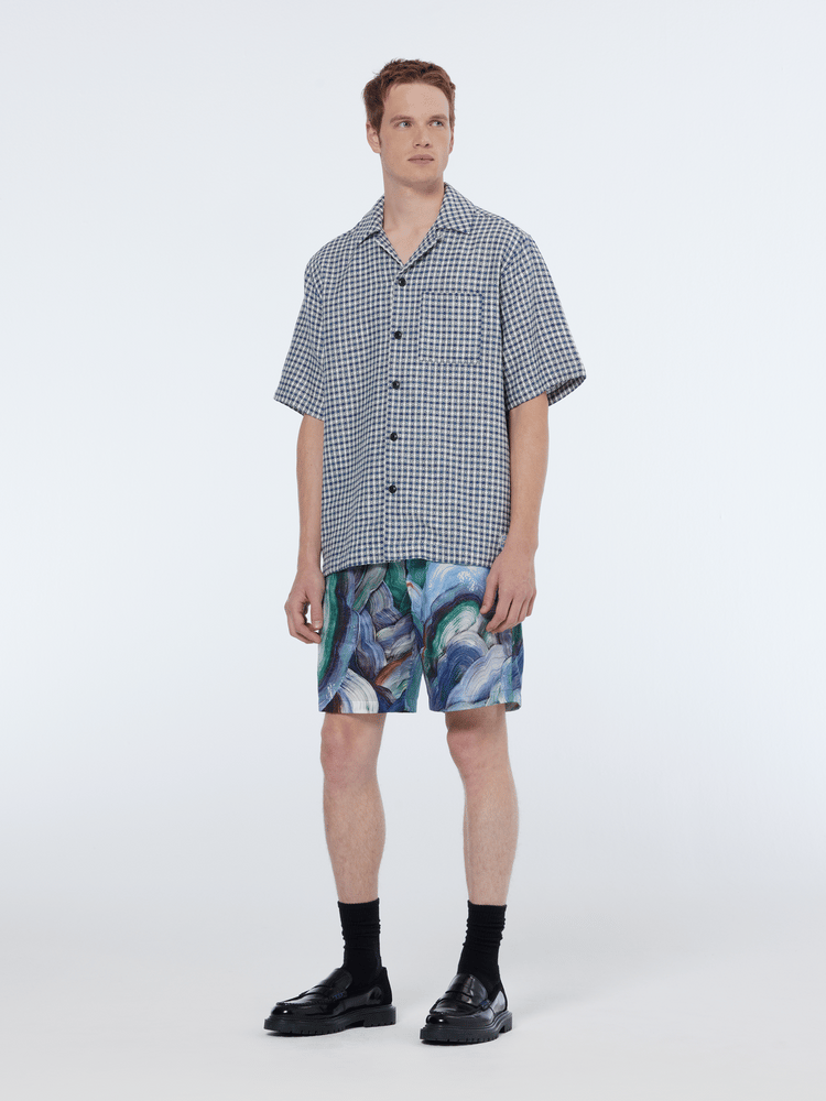 Jacquard Relaxed Fit Short Sleeve Shirt