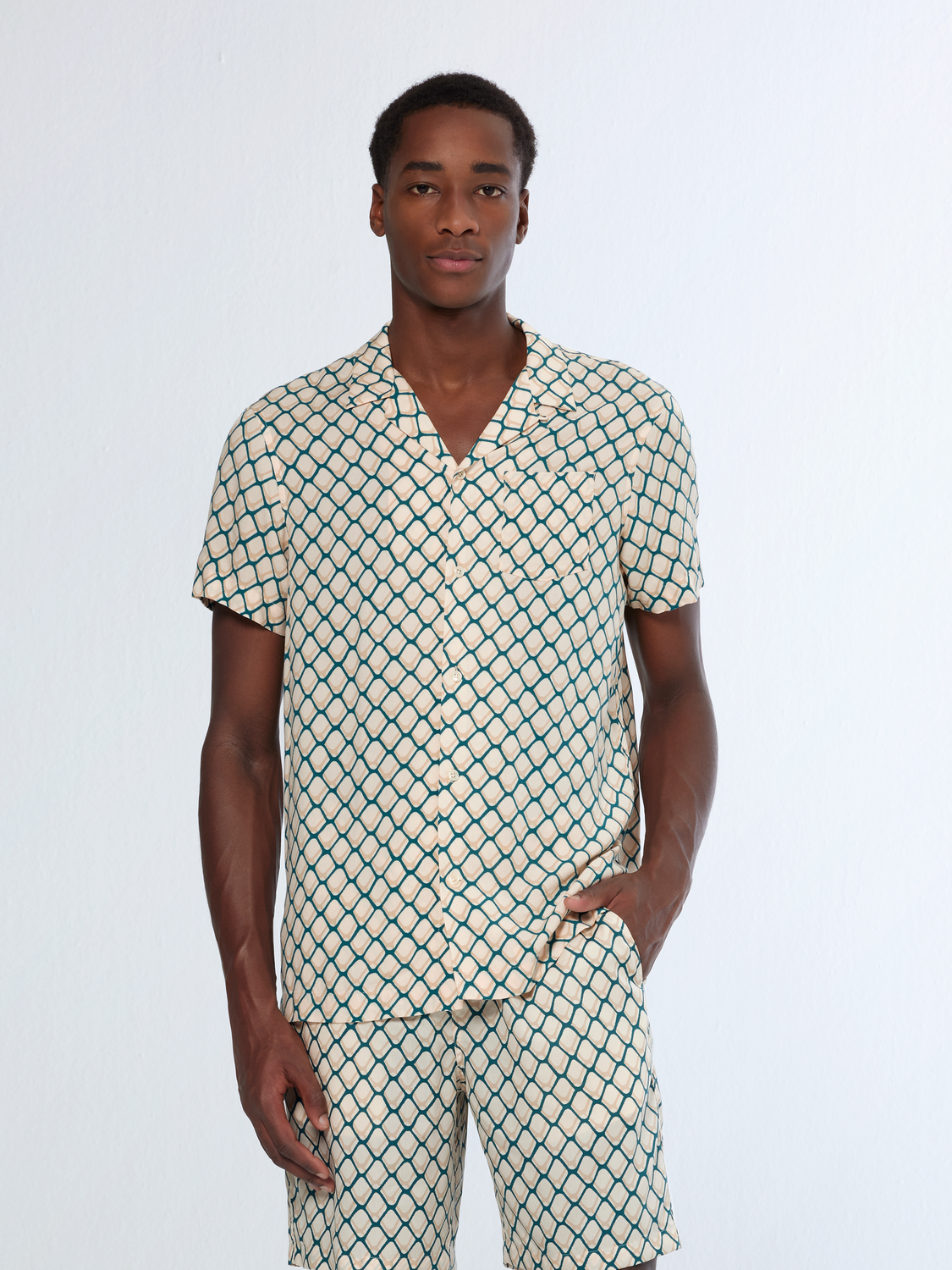 Tennis Print Regular Fit Short Sleeve Shirt