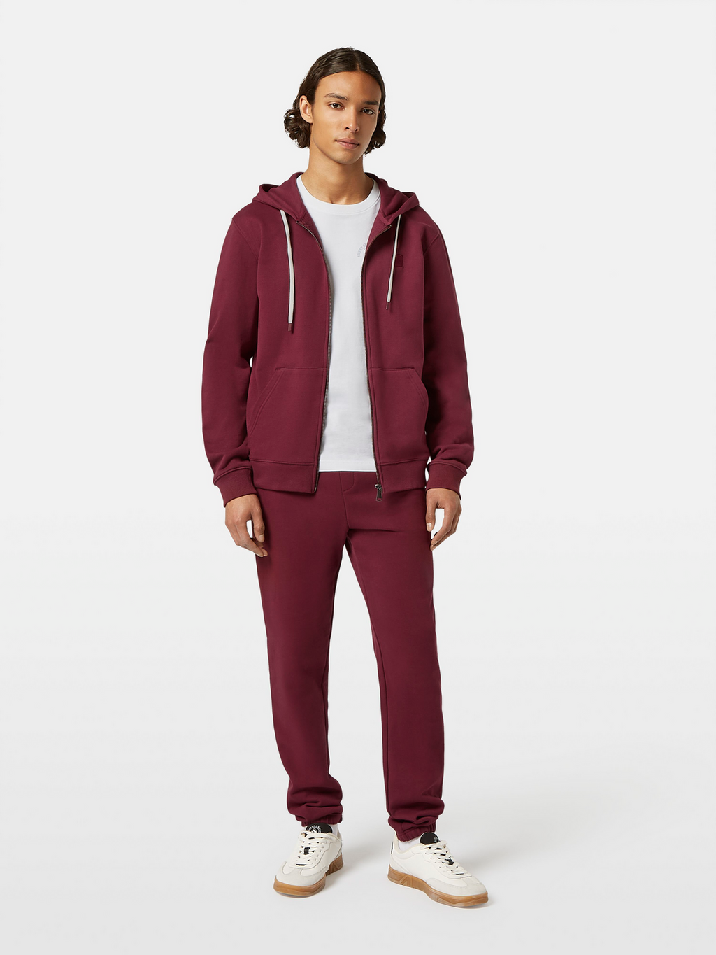 & Logo Badge Zip Up Hoodie