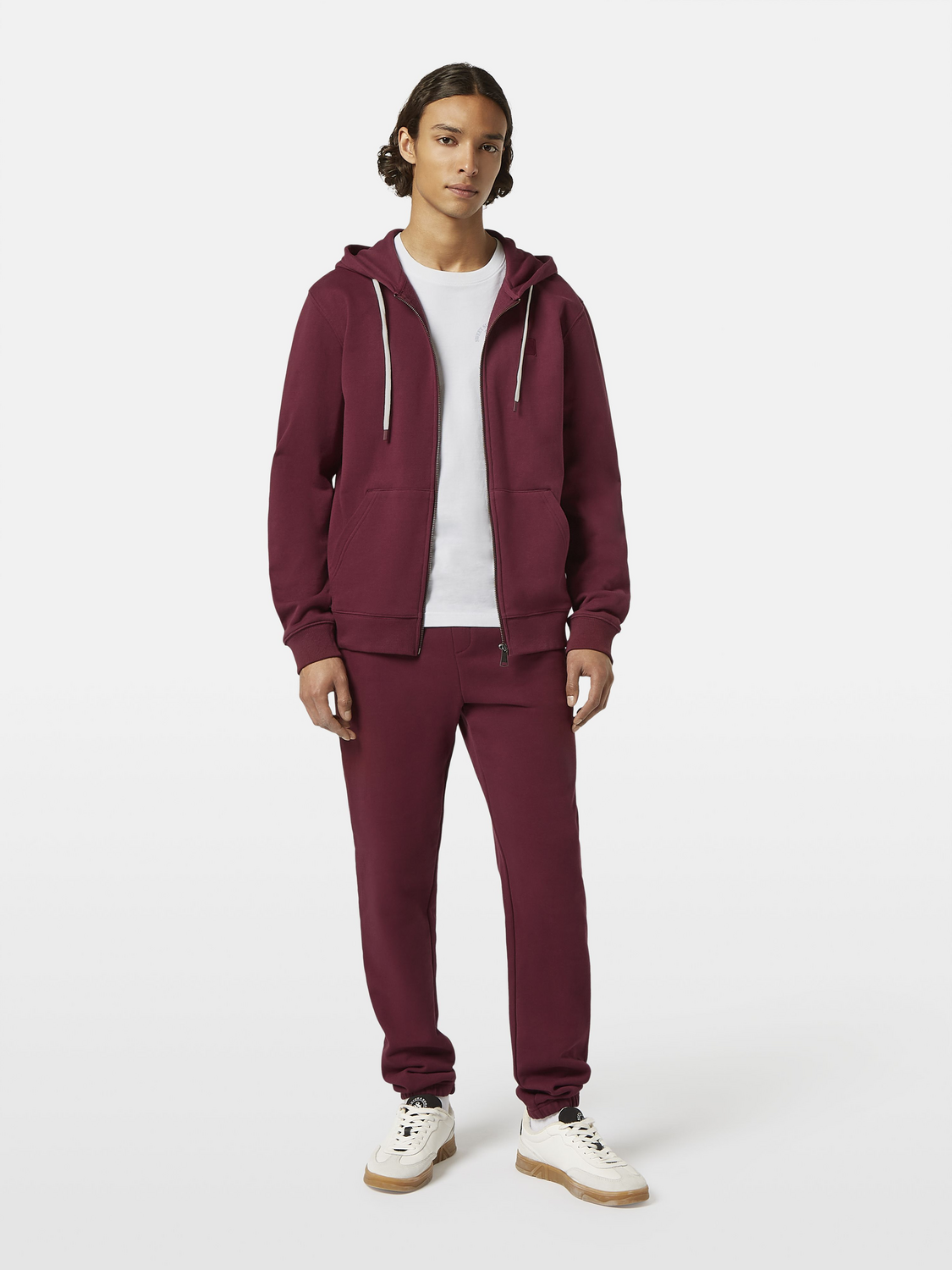 & Logo Badge Zip Up Hoodie