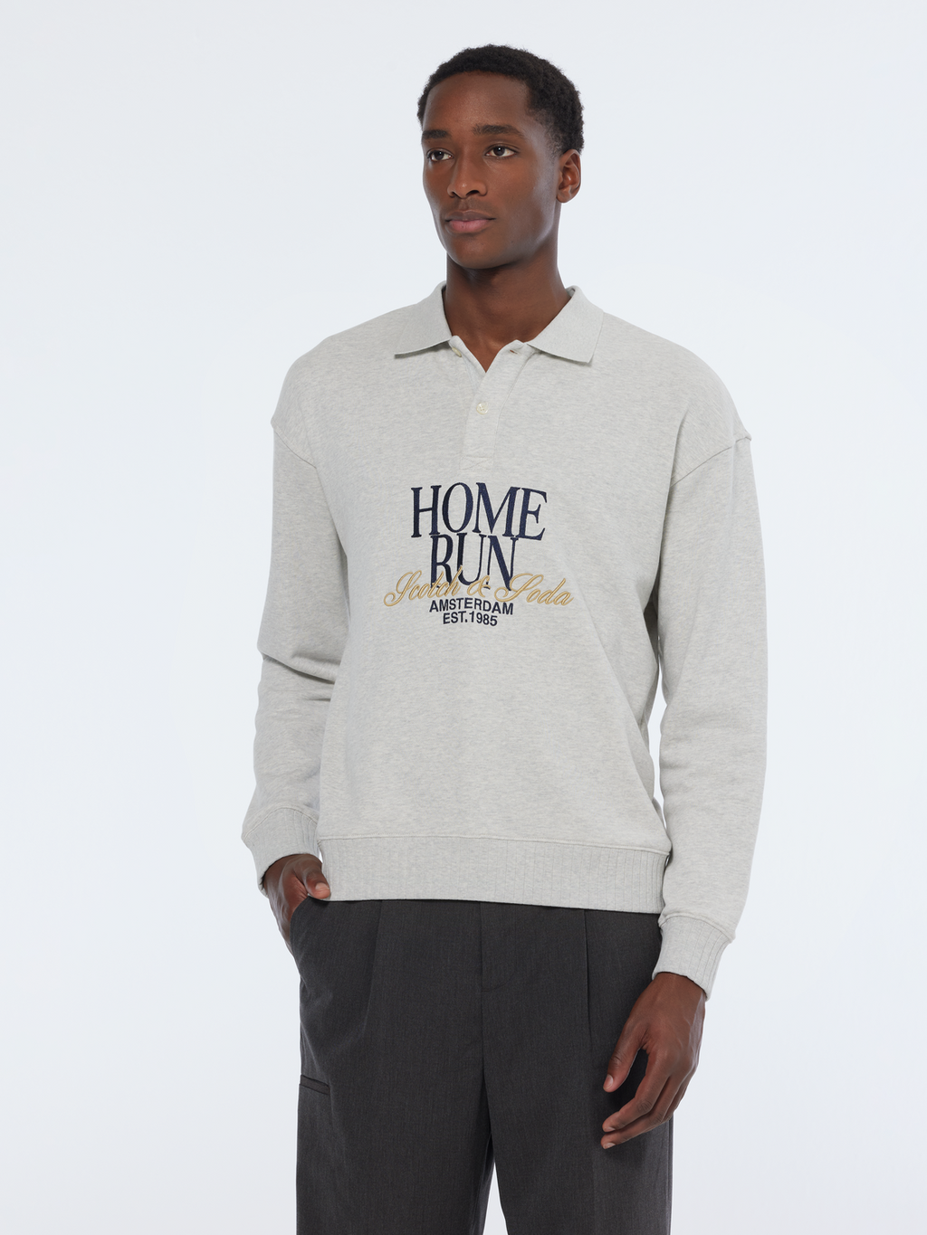 Relaxed Fit Polo Sweatshirt