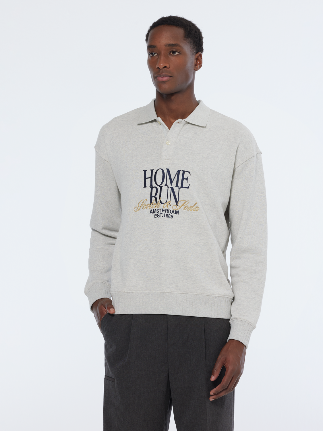 Relaxed Fit Polo Sweatshirt