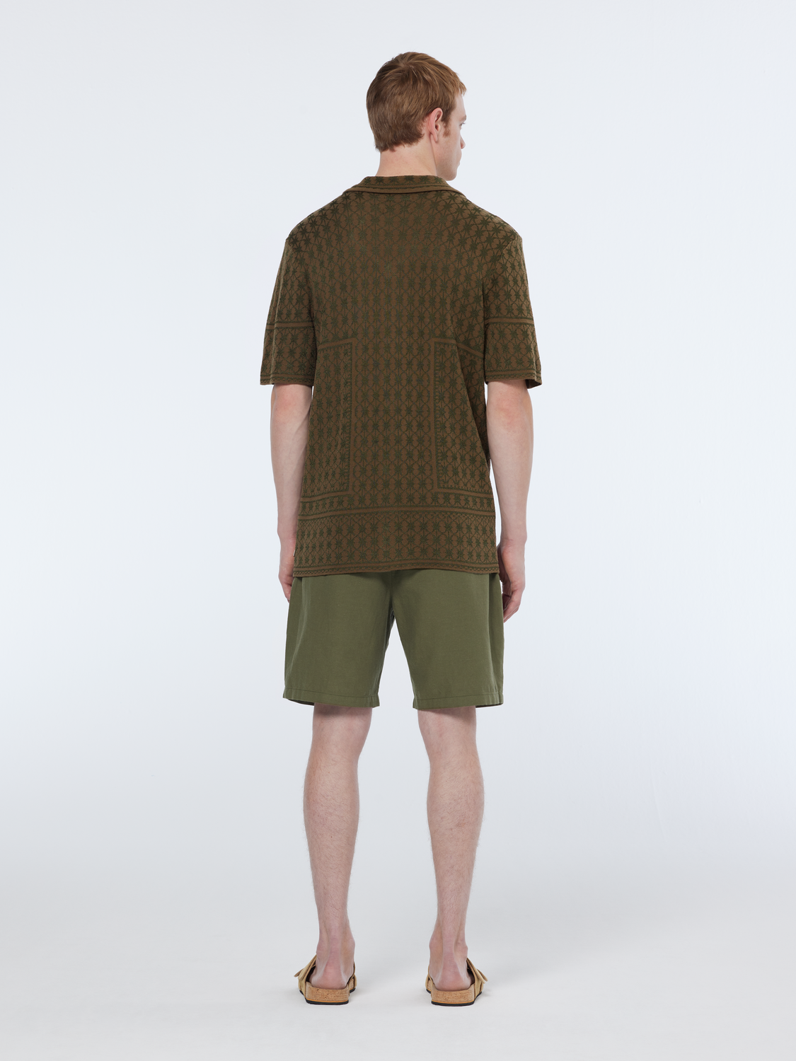 Jacquard Knit Short Sleeve Shirt