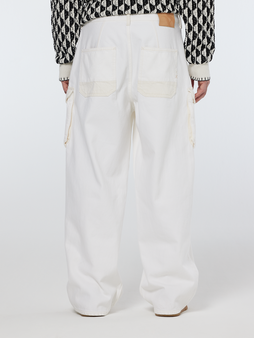 The Daze Loose Fit Cargo Jeans | Faded White