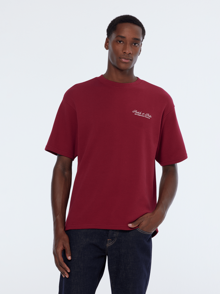 Relaxed Fit Waffle Logo T-Shirt