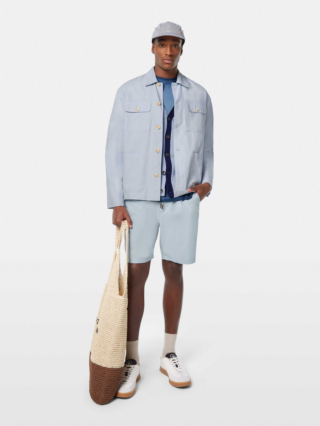 Relaxed-Fit Cotton-Linen Shirt Jacket