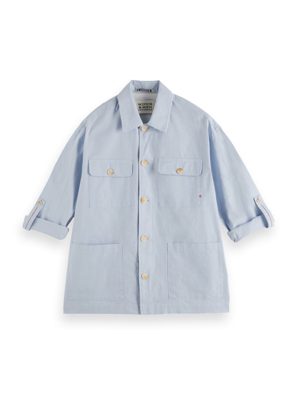 Relaxed-Fit Cotton-Linen Shirt Jacket