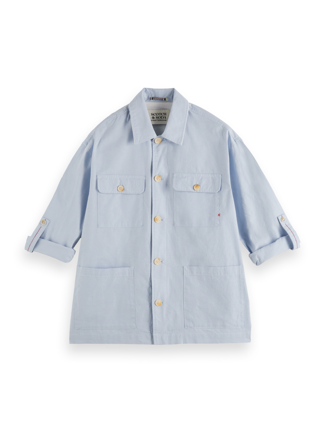 Relaxed-Fit Cotton-Linen Shirt Jacket