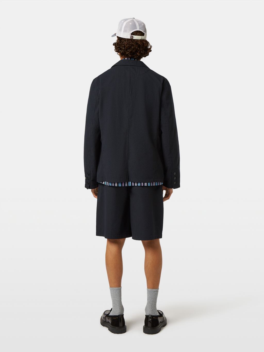 Unconstructed 3-Button Cotton-Blend Seersucker Blazer