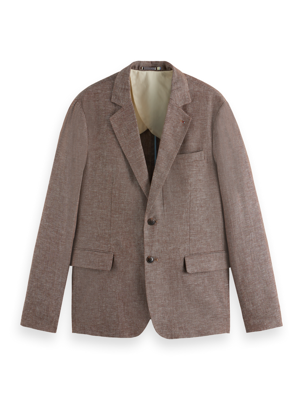 Single-Breasted Cotton-Linen Blazer