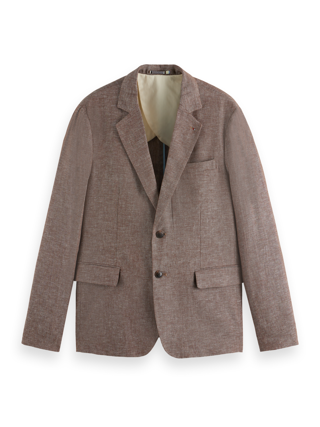 Single-Breasted Cotton-Linen Blazer
