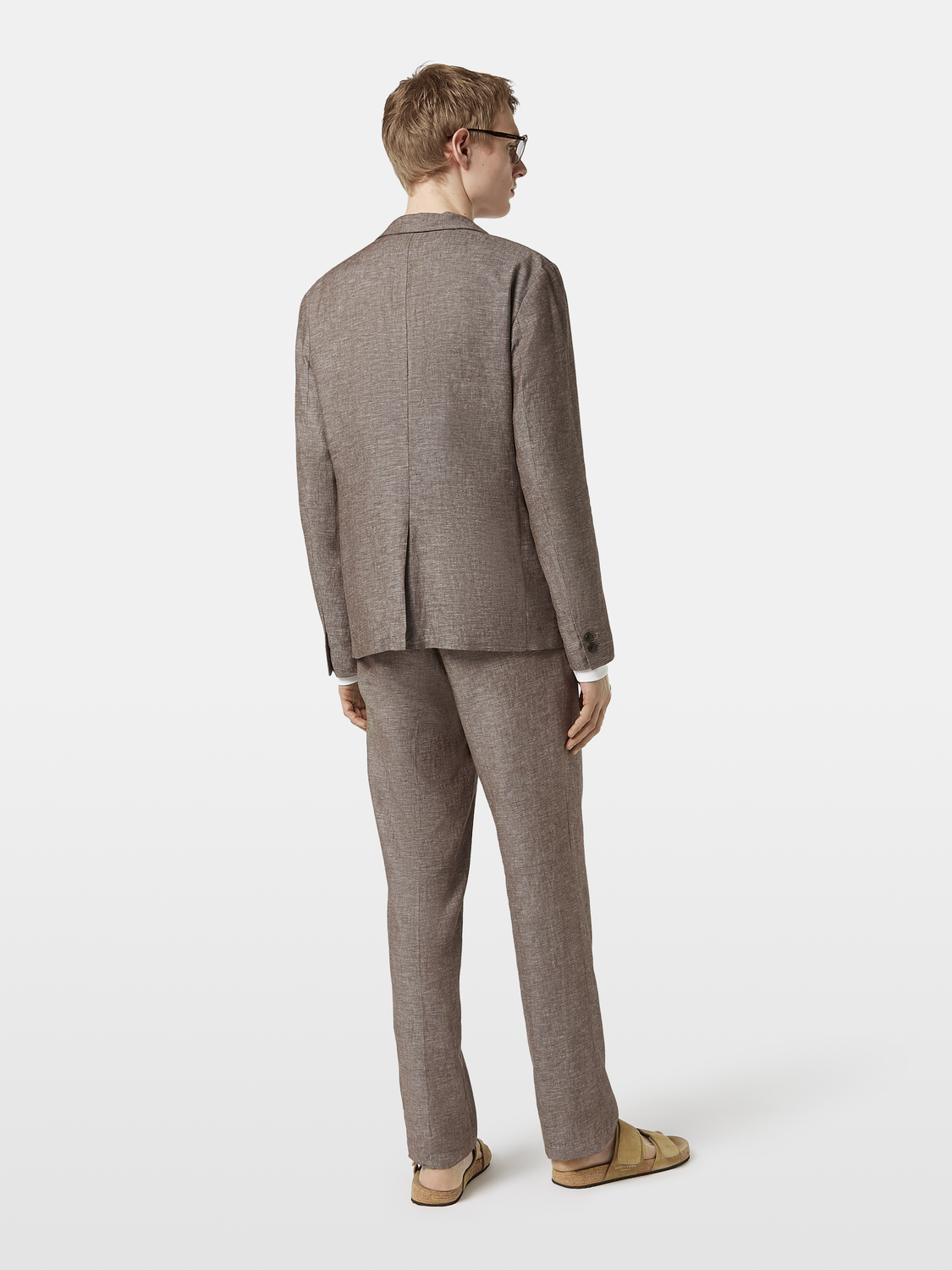 Single-Breasted Cotton-Linen Blazer