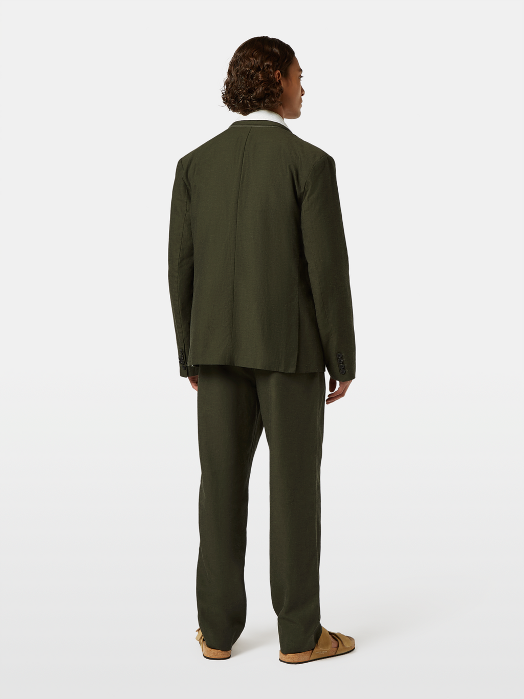 Double-Breasted Linen-Blend Blazer