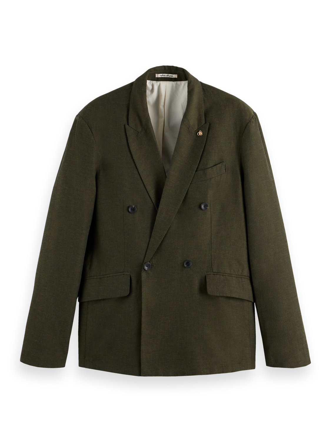 Double-Breasted Linen-Blend Blazer