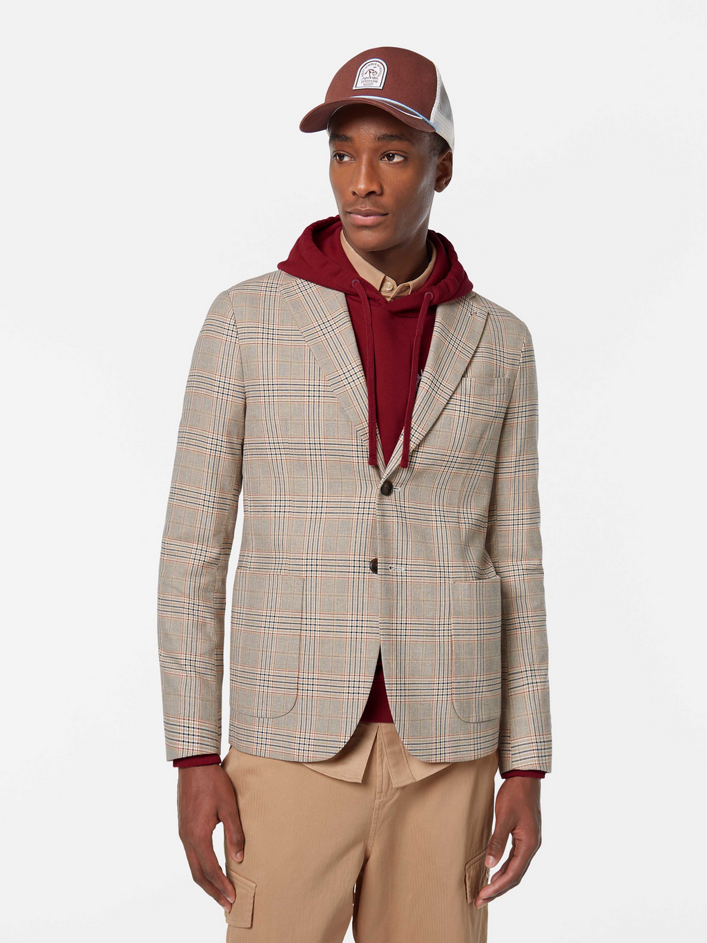Single-Breasted Cotton-Linen Blend Blazer