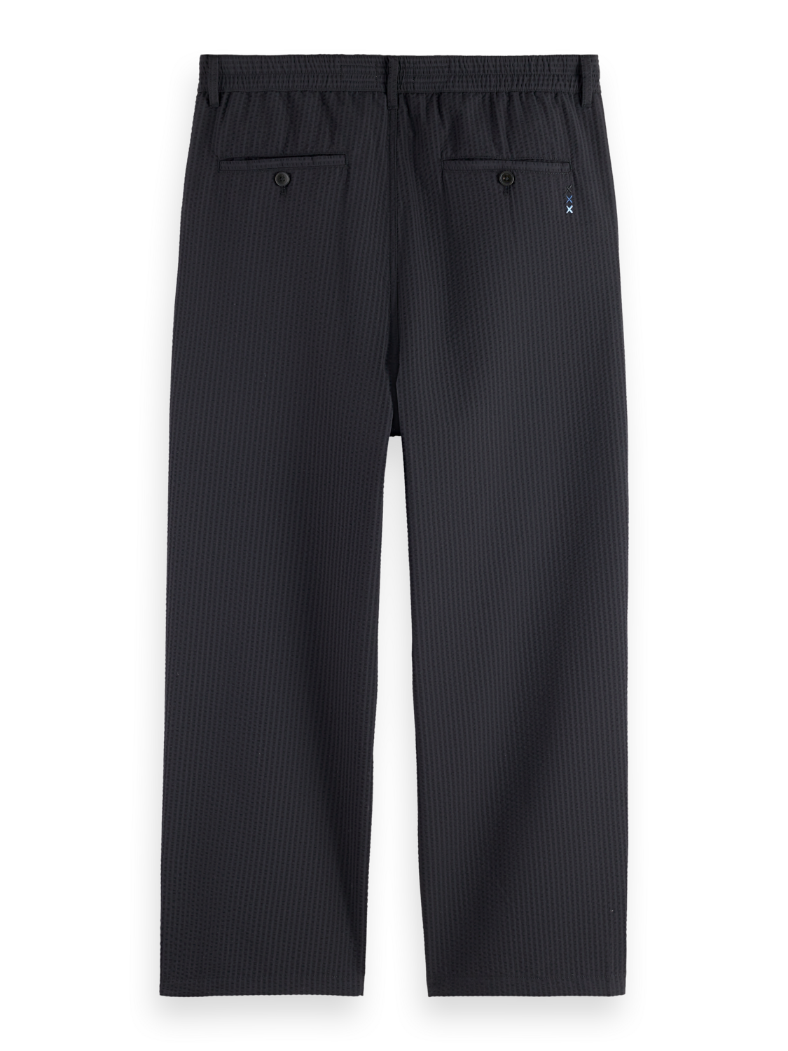 Pleated Relaxed Straight Cotton-Blend Seersucker Jogger
