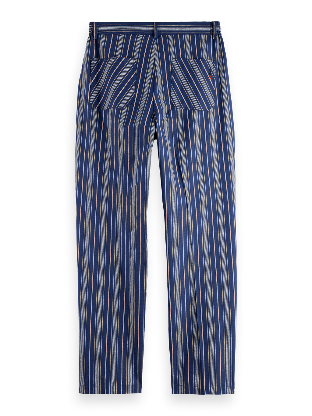 Pleated Relaxed Striped Linen-Blend Jogger