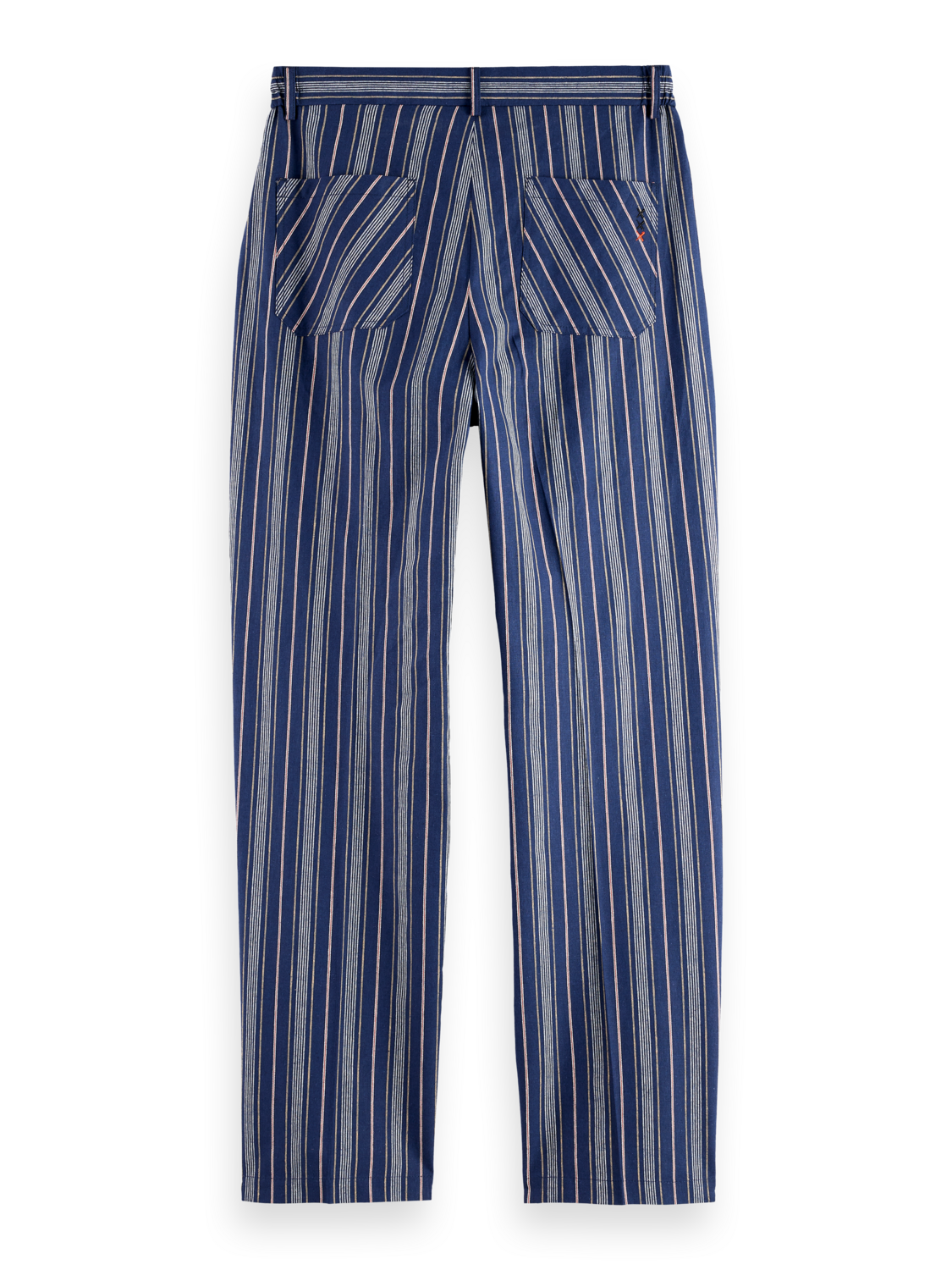 Pleated Relaxed Striped Linen-Blend Jogger