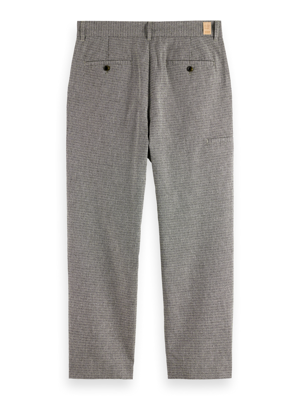 Basket-Weave Wide Fit Cotton-Linen Chino