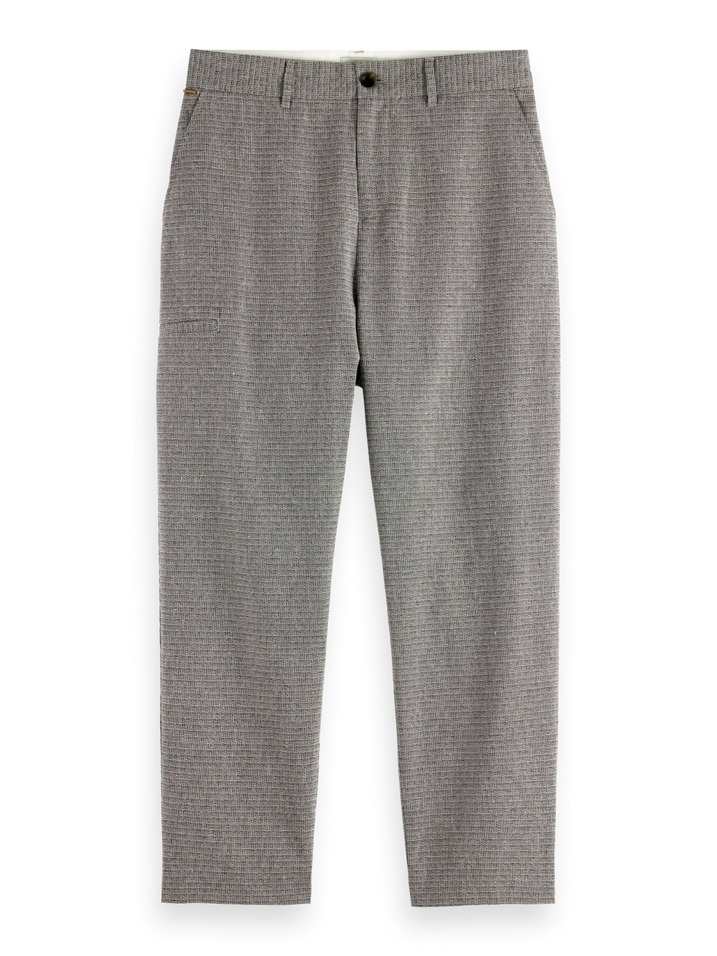 Basket-Weave Wide Fit Cotton-Linen Chino
