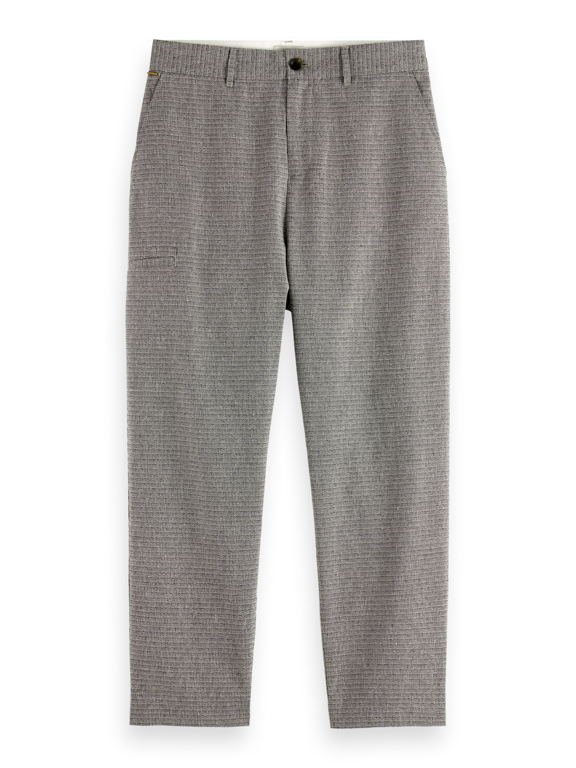 Basket-Weave Wide Fit Cotton-Linen Chino