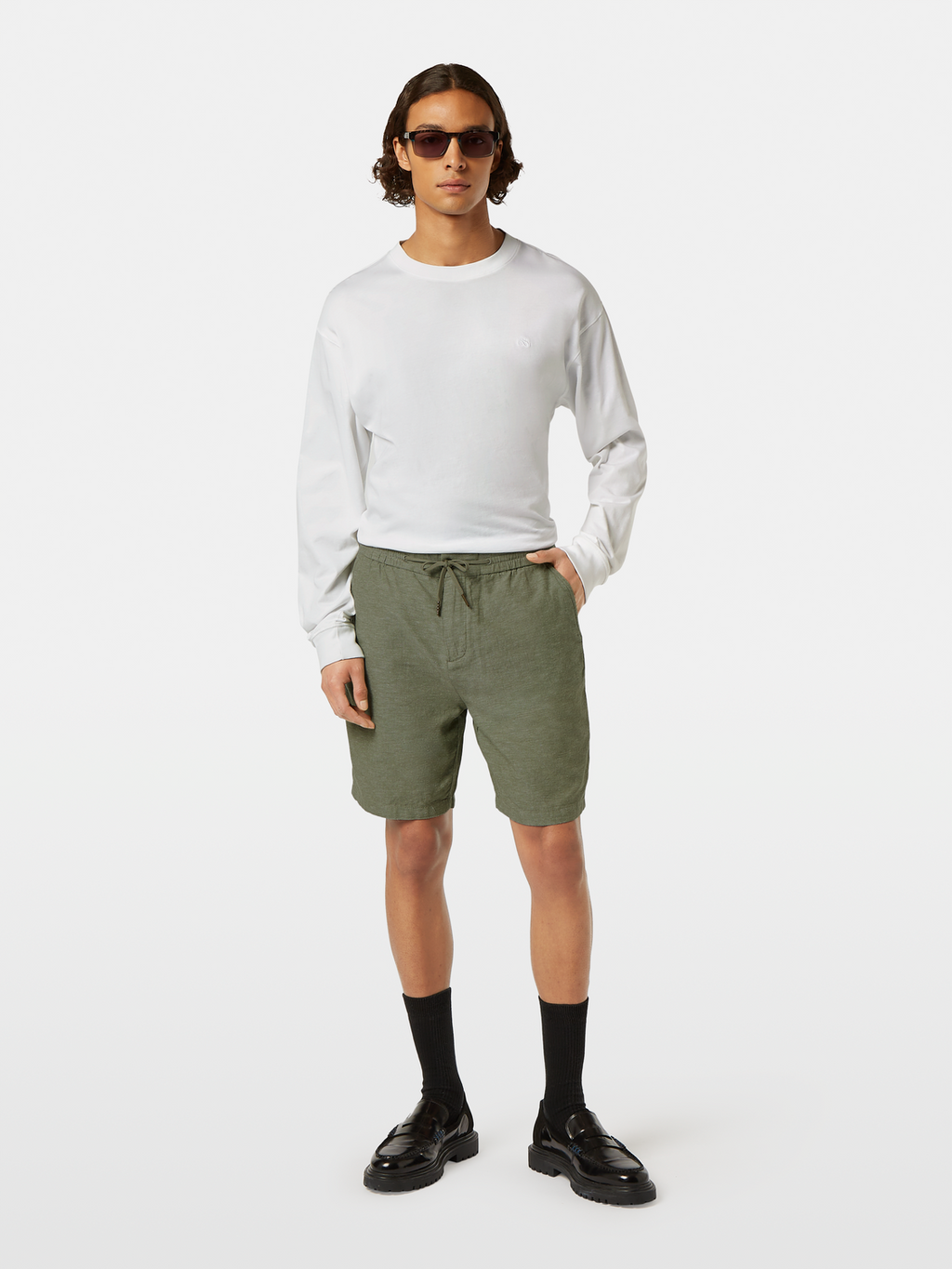 Scotch & Soda Seasonal Core - Fave Katoen/Linnen Twill Bermuda, Aqua Blue 410, 33W Scotch & Soda Seasonal Core - Fave Katoen/Linnen Twill Bermuda, Aqua Blue 410, 33W