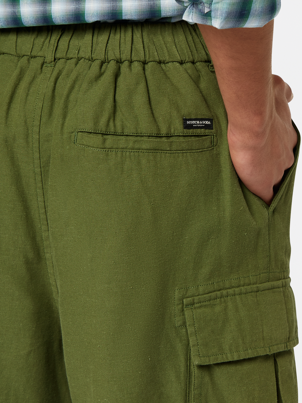 Relaxed Fit Cotton-Linen Cargo Short