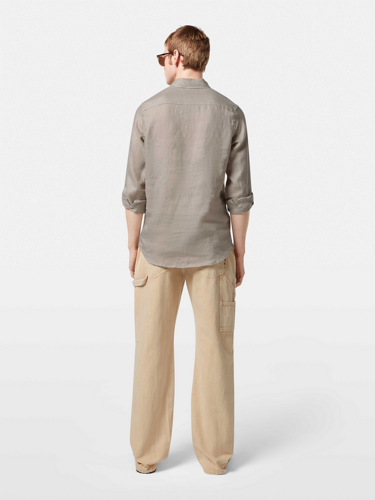 Regular Fit Linen Button Down Shirt