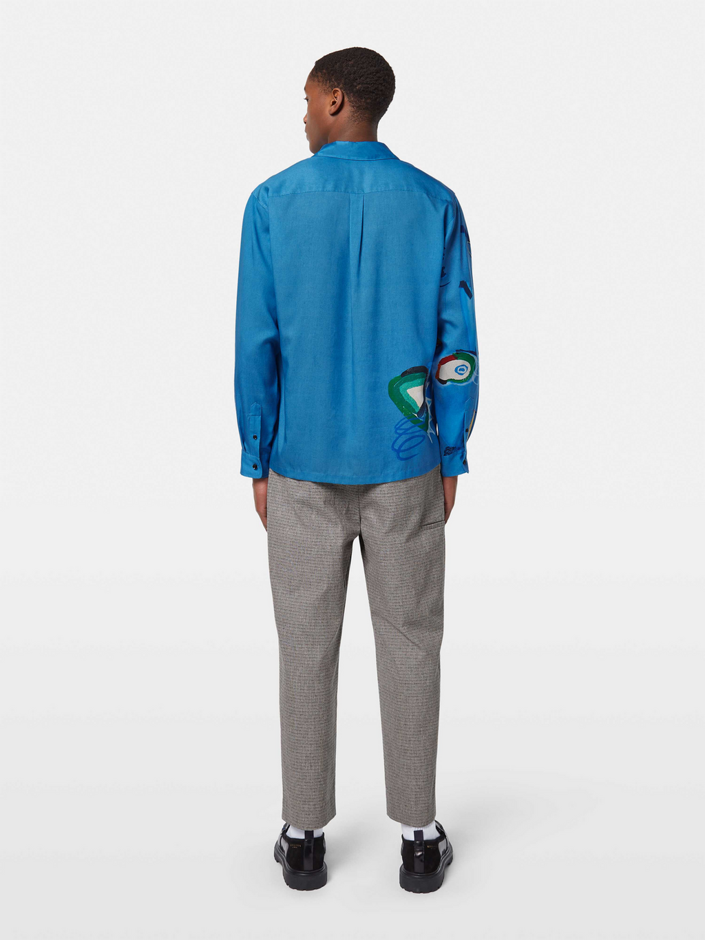 Abstract Island Printed Relaxed-Fit Shirt