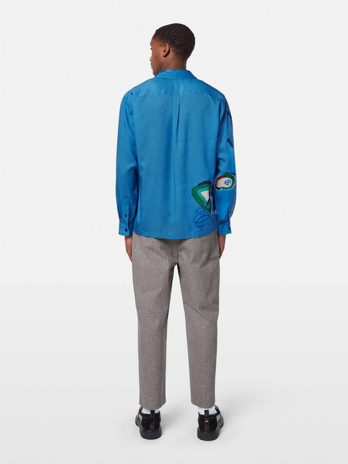 Abstract Island Printed Relaxed-Fit Shirt