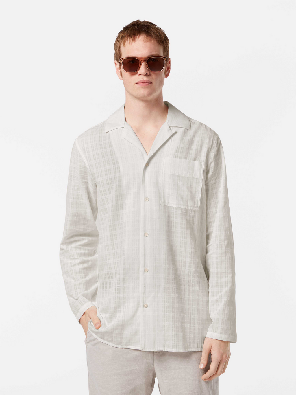Regular-Fit Cotton Voile Shirt