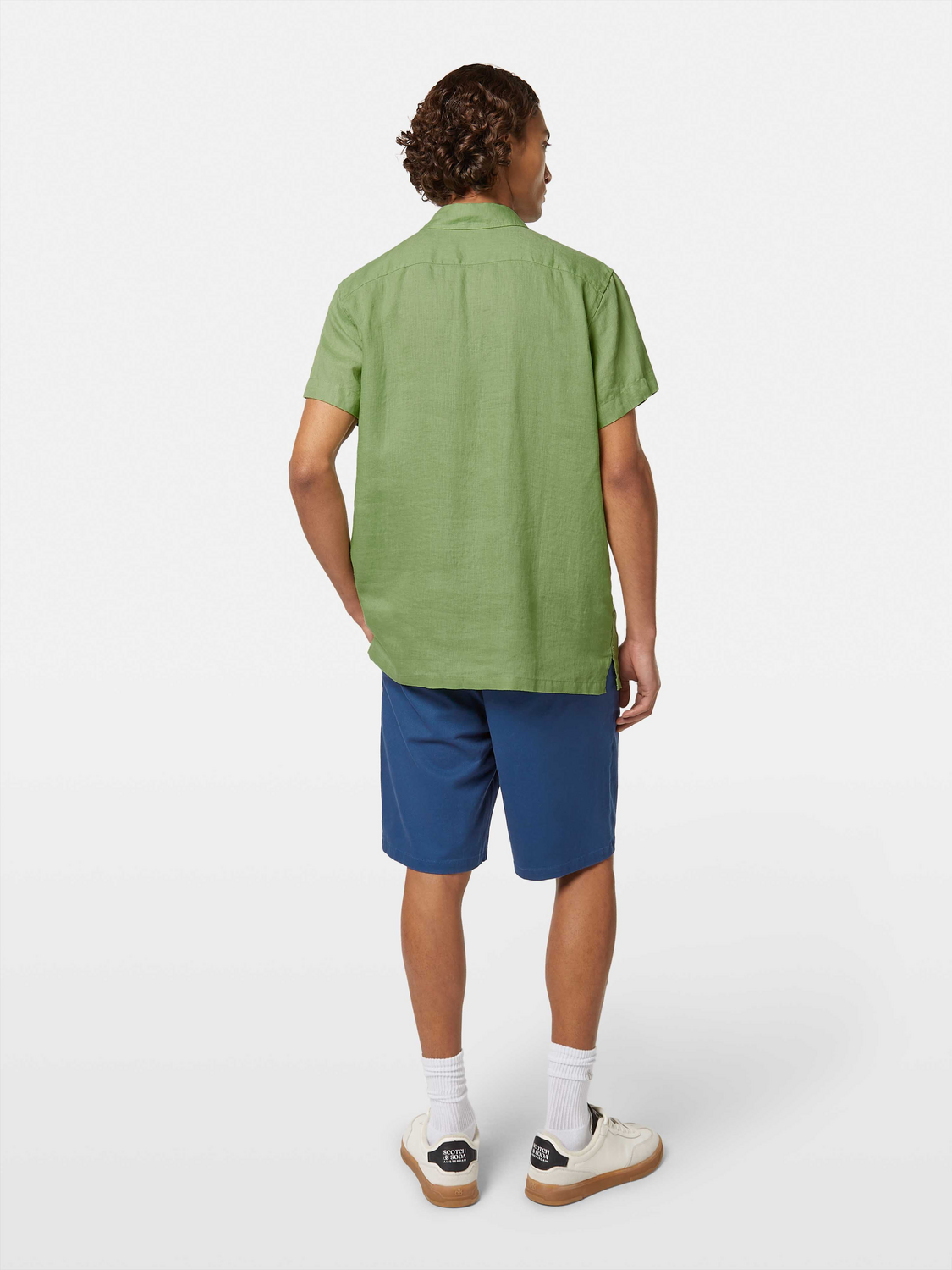 Regular Fit Linen Short Sleeve Button Down Shirt