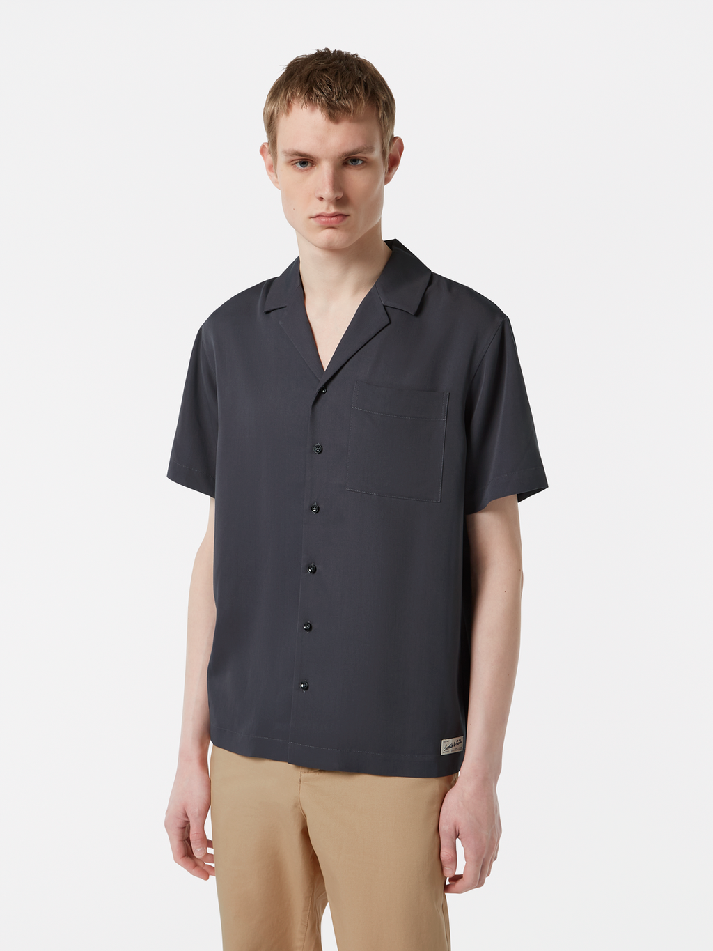 Regular-Fit Sateen Short Sleeve Shirt