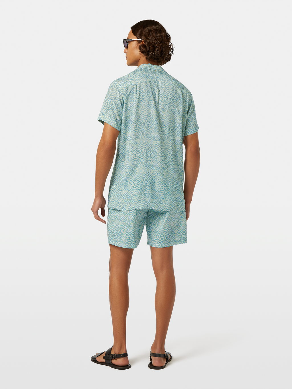 Printed Short Sleeve Regular-Fit Viscose Shirt