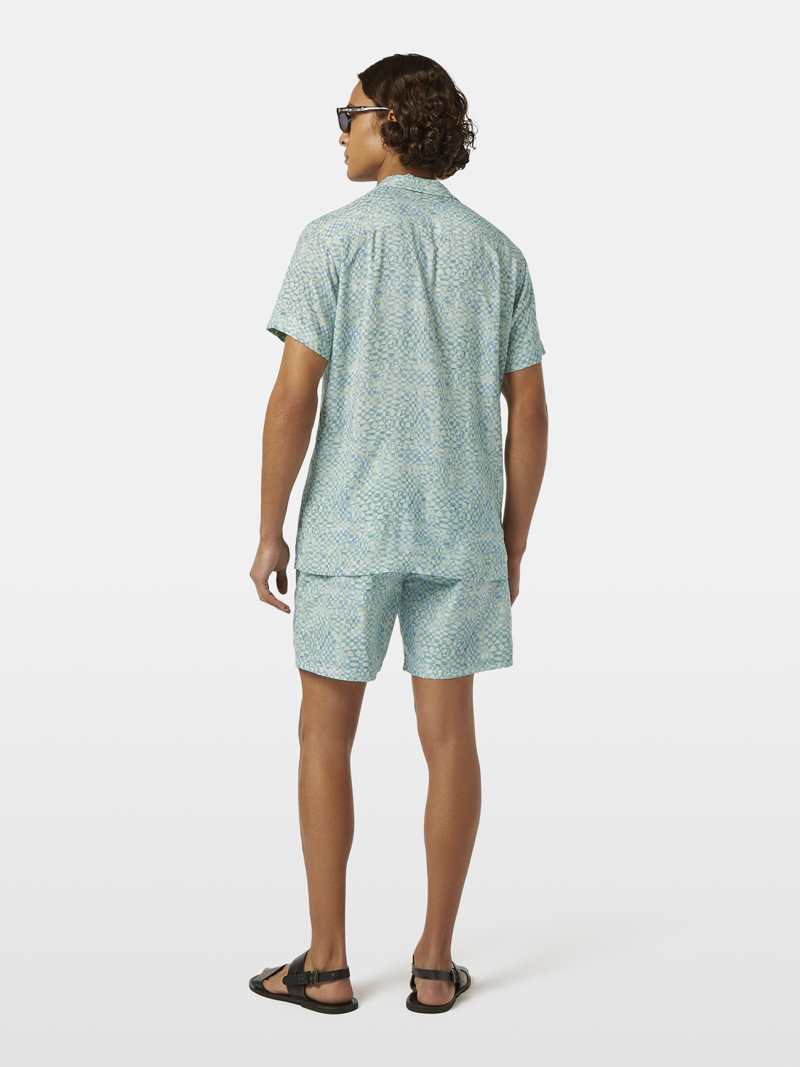 Printed Short Sleeve Regular-Fit Viscose Shirt