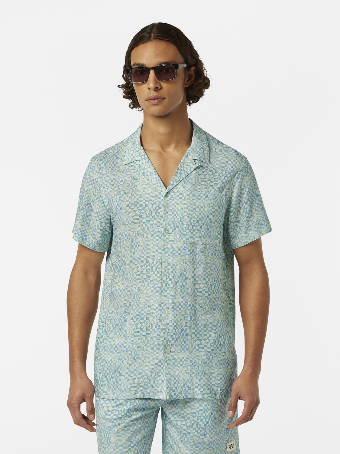 Printed Short Sleeve Regular-Fit Viscose Shirt